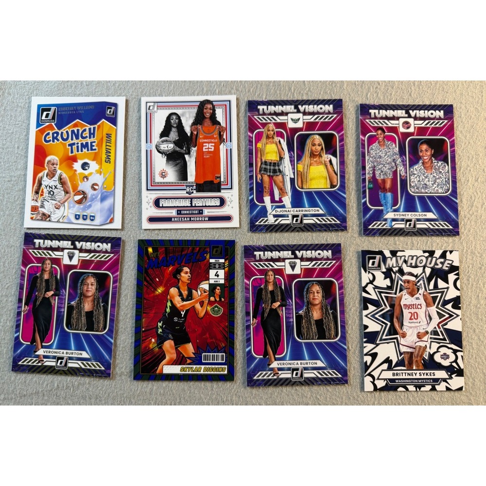 2025 Donruss WNBA Insert Card Lot 8 Tunnel Vision Net Marvels Crunch Time